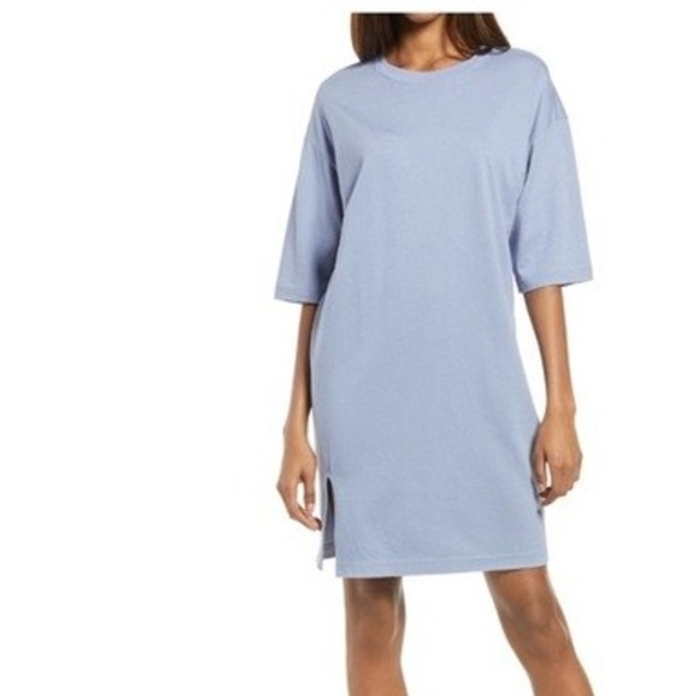 Treasure & Bond White Oversized Tunic T Shirt Dress Side Slits‎ S Pockets #14